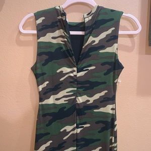 Naked Wardrobe • Army Print Sleeveless jumpsuit